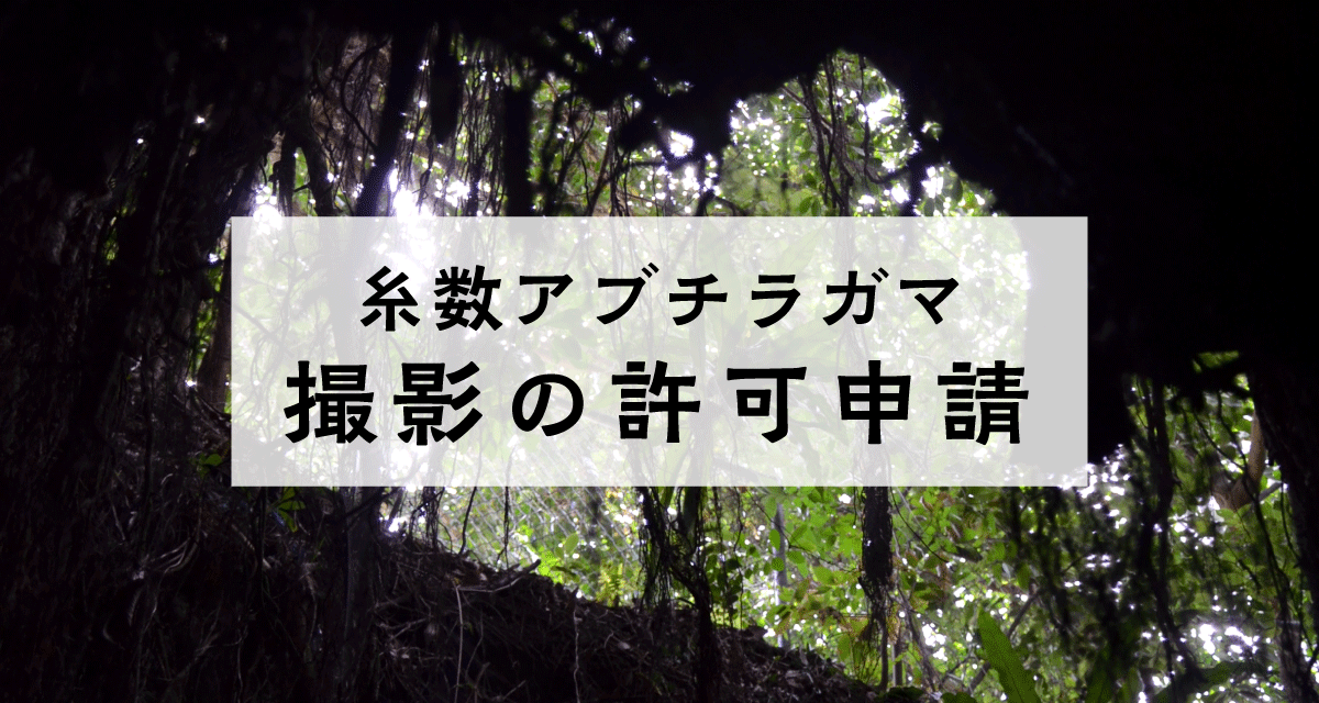 糸数アブチラガマ撮影許可申請