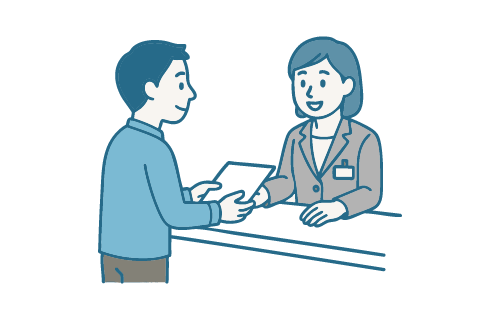 申請している男性のイラスト