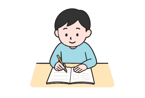 勉強をするこども