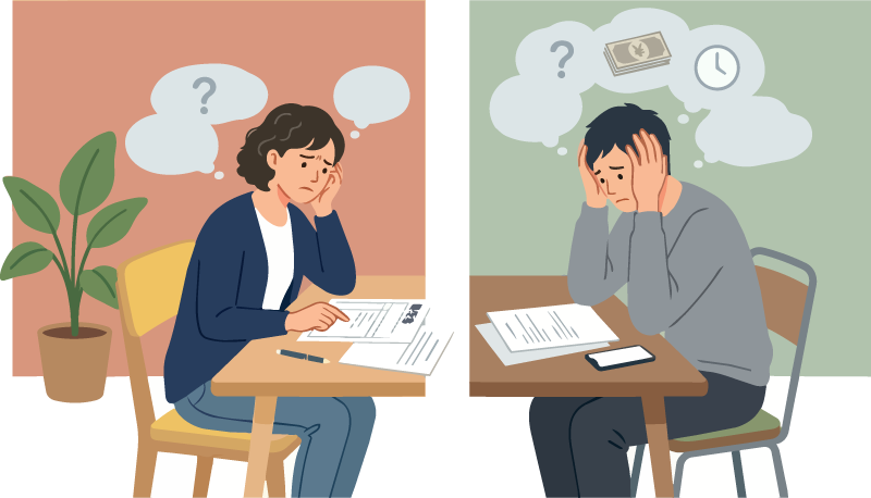 悩む人々