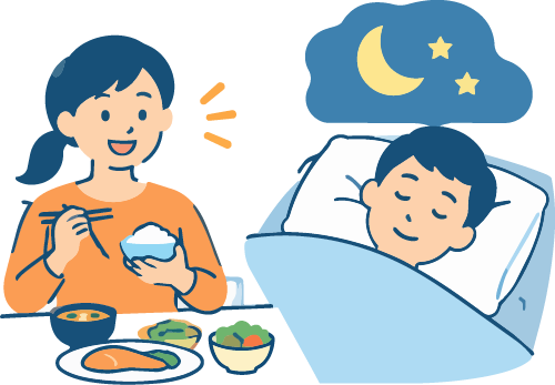 栄養と睡眠のイラスト