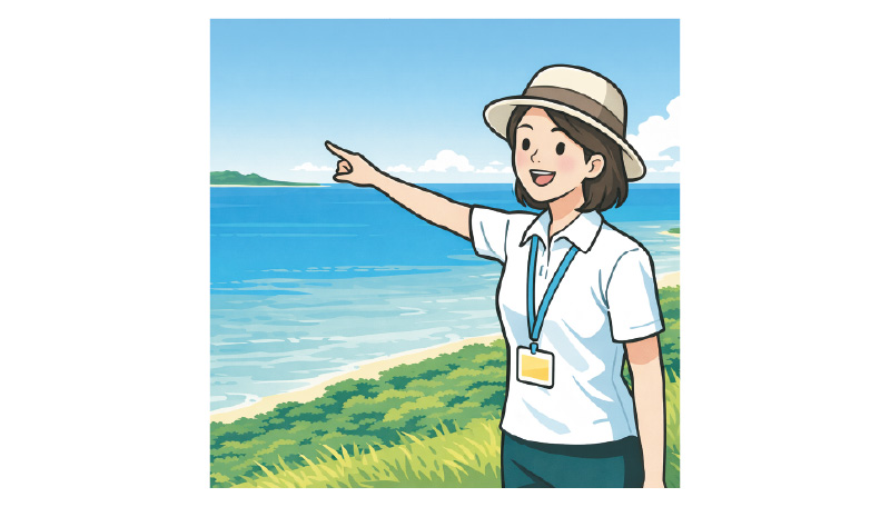 ツアーガイドの女性