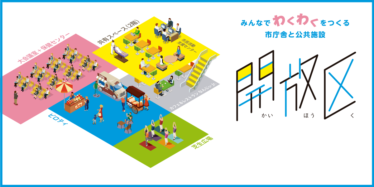 みんなでわくわくをつくる 市庁舎と公共施設「開放区」