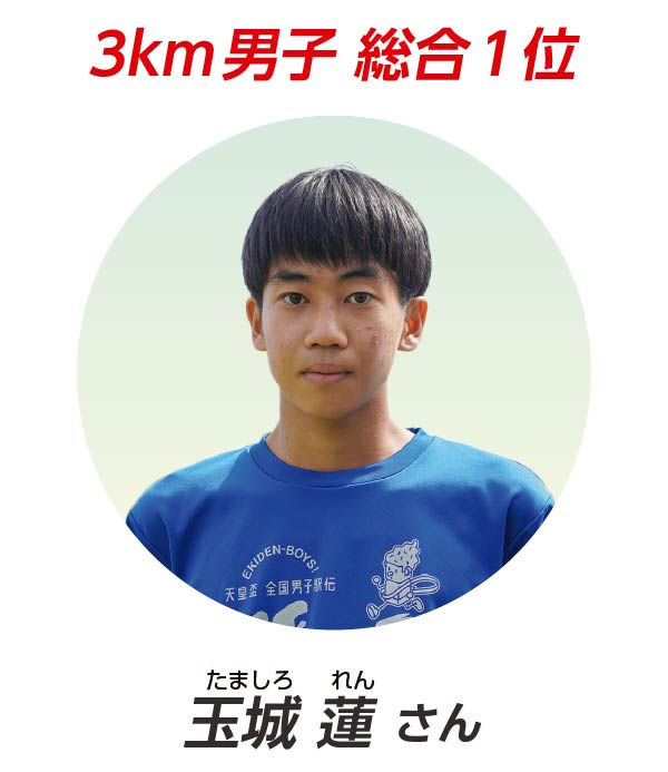 3km男子 総合1位 玉城 蓮 さん