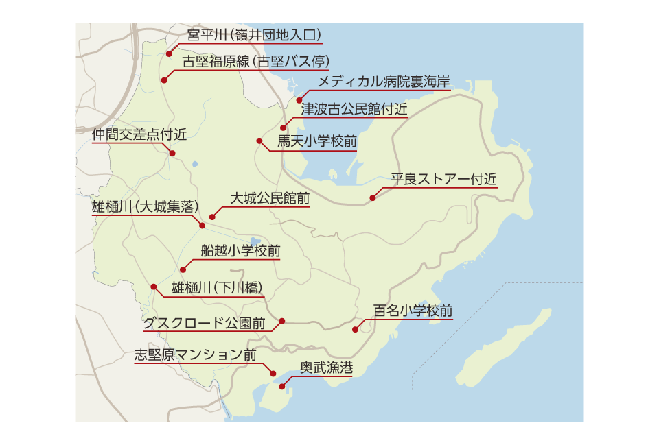 監視カメラ・水位計・冠水センサーの設置箇所