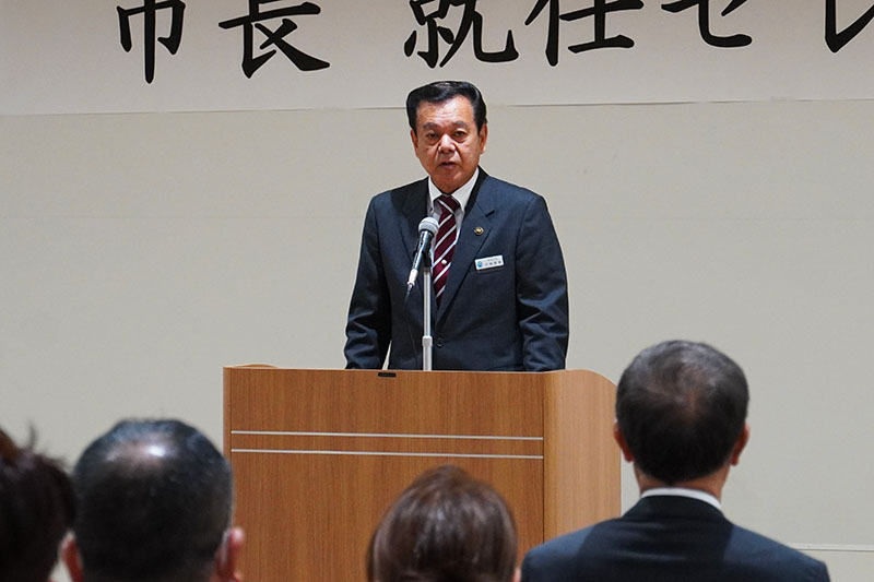 古謝新市長が初登庁（2022/02/14）