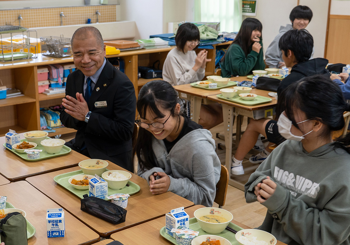 馬天小学校の児童と給食交流（2026/02/25）