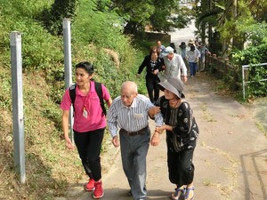 津波古区で高齢者を対象とした避難訓練（2019/11/05）