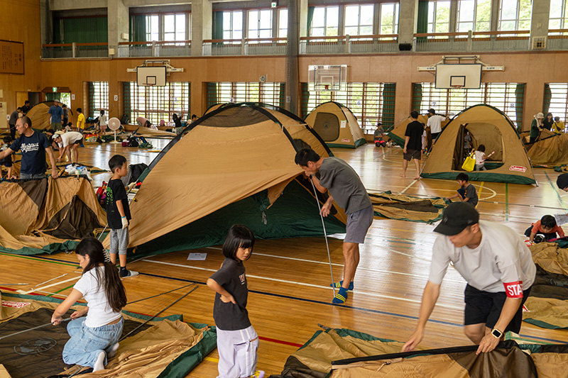 避難所での宿泊を体験。大里南小で夏休み防災キャンプ（2026/08/22）